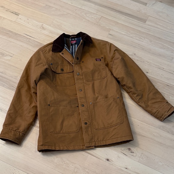 Wrangler Other - Wrangler Barn Chore Coat Jacket-Blanket Lining in tan canvas-Workwear-S-Read